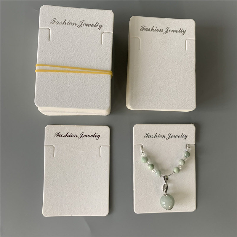kp566 approx. 100 Korean version white 6 * 8 3 imitation leather pattern necklace paper card handmade card cardboard ornament paper card