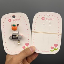 About one hundred oval hairpins card paper live broadcast room childrens cartoon hairpin hairpin set card diy set card head