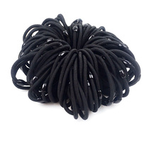 FQ10 (a pack of 100) Joker basic black Hairband hair rope tie hair rubber band 4mm