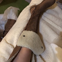 Warm~ ~ Giant thin large cotton knee-high snow boots womens lamb wool fashion thickened warm boots womens tide