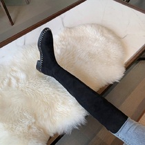 The classic version is looking for ~ black long knee boots frosted 5050 long boots pearl stretch boots slim tide