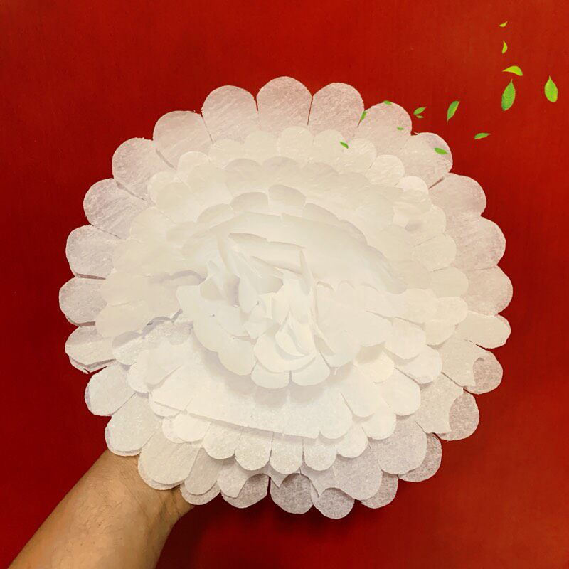 Paper flower head funeral 26cm double low white big eight inch funeral supplies wreath accessories white matter book sacrifice factory