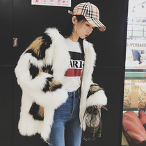  Imported fox hair woven fur jacket womens mid-length BAO WEN profile long-sleeved 2021 Haining winter oversize