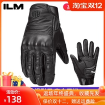 ILM goatskin retro gloves motorcycle motorcycle motorcycle gloves riding protective gear for men and women Four Seasons anti-Fall Electric leather