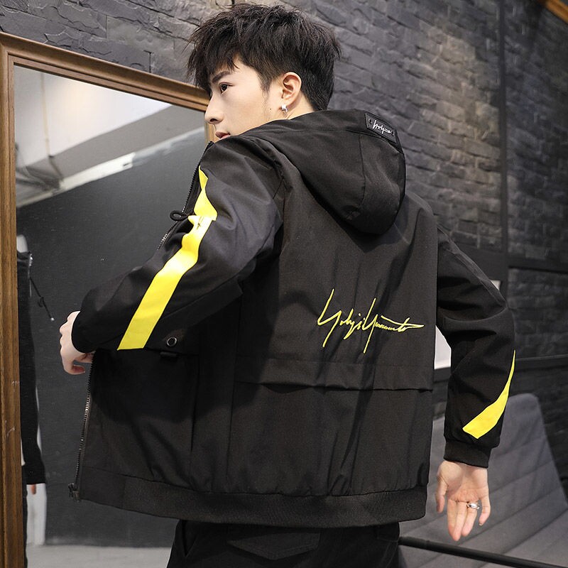 Men's jacket Spring autumn season 2021 New Korean version Trend Ins lovers blouses Casual Loose Tooling Jacket Man