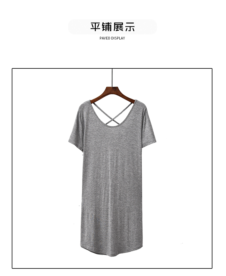 Modal nightdress nữ mùa hè ngắn tay mỏng phần gợi cảm qua lưng backless phiên bản Hàn Quốc của bộ đồ ngủ dịch vụ gia đình lỏng lẻo váy ngủ dài tay
