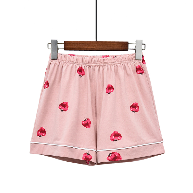 Quần short cotton 2018 nữ mùa hè nữ cotton nhà quần pyjama in hoa quả loạt quần ống rộng nữ