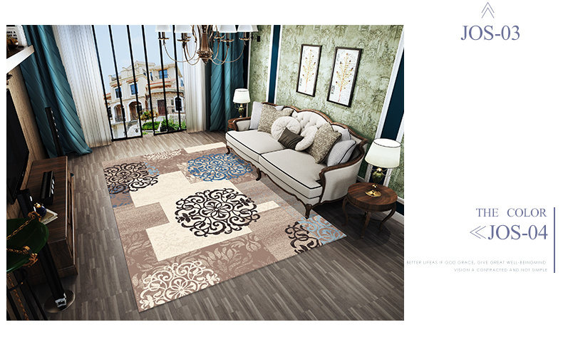 Thảm phòng khách đơn giản nghệ thuật hiện đại Châu Âu Địa Trung Hải sofa bàn cà phê chăn đầu giường máy giặt thảm phòng ngủ - Thảm tham long