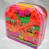 Мультяшная интеллектуальная игрушка, льняная сумка, конструктор, ранец, пластиковая упаковка, раннее развитие
