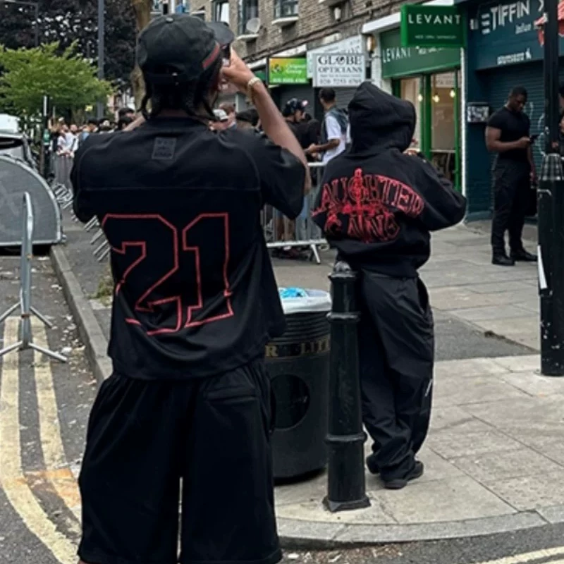 Пуховик спортивный в стиле хип-хоп Corteiz Vibe с капюшоном, американский стиль