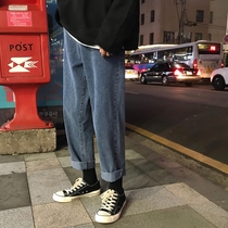  @Fangshao mens autumn loose casual jeans mens hanging wide-leg pants ins straight pants dad pants trend