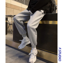 @ side less mens clothing casual pants mens pure color 100 hitch cashmere sweatpants spring winter students loose sports bunches pants tide
