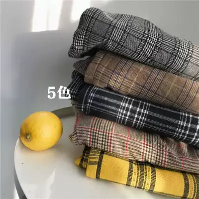 @Fangshao men's clothing 2021 spring plaid wide-leg pants men's nine-point pants Korean student BF loose casual pants trend