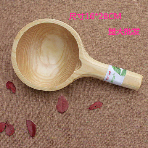 Merlecon Wood Water Scoop Wooden Water Scoop Wooden Water Spoon Bath Tub Bathtub Wood Scoop Wood Water Spoon Bathroom Accessories