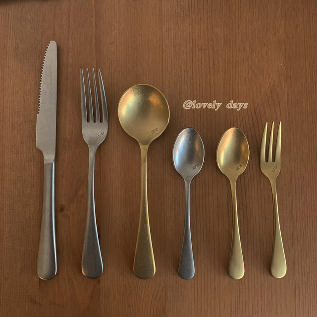Lovelyins style frosted brass color Western food