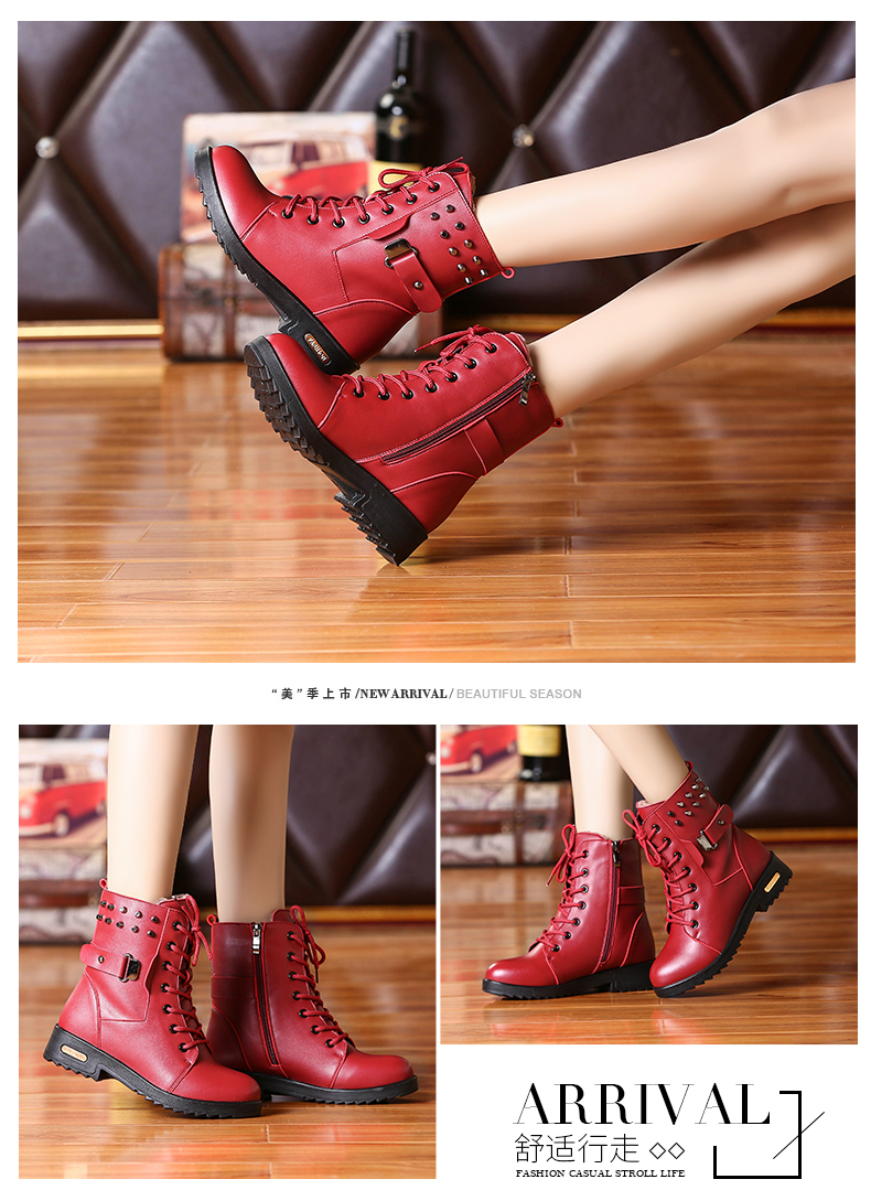 Mùa thu và mùa đông 2018 mới Giày bốt nữ Martin booties nữ giày nữ sinh viên thủy triều giày bông tuyết lưới đỏ giày nữ giày boot nữ cổ thấp
