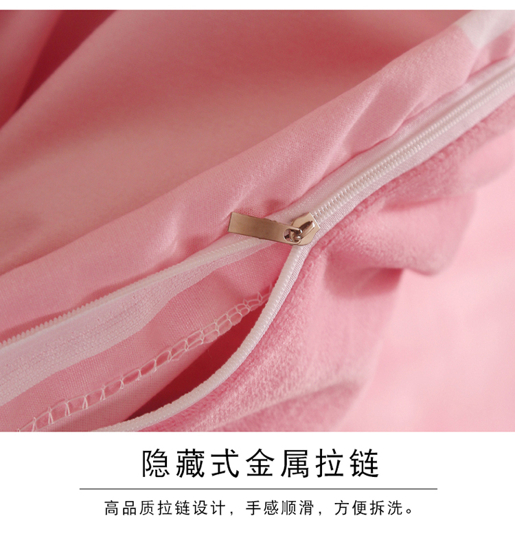 Công chúa phong cách hồng san hô lông cừu bốn mảnh dày flannel kit mùa đông pha lê nhung tấm chăn bao gồm 4 bộ bộ chăn ga gối lụa satin