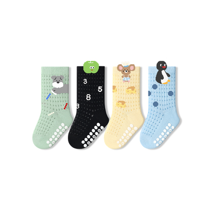 Youkeli Baby Floor Socks, Infant Mesh Mid-Tube Socks, Spring and Summer Thin Style Boys' Socks, Indoor Non-Slip Toddler Socks — 4