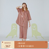 Duoduo Coco 22 spring and summer pajamas womens new cotton short sleeve trousers home clothing set