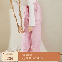 Duoduo Coco 21 autumn pajama pants womens new cotton knitted loose simple printing casual home trousers