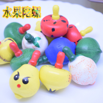 Wooden colorful fruit gyro small hand turning small top traditional nostalgic childrens wooden educational toy manufacturer