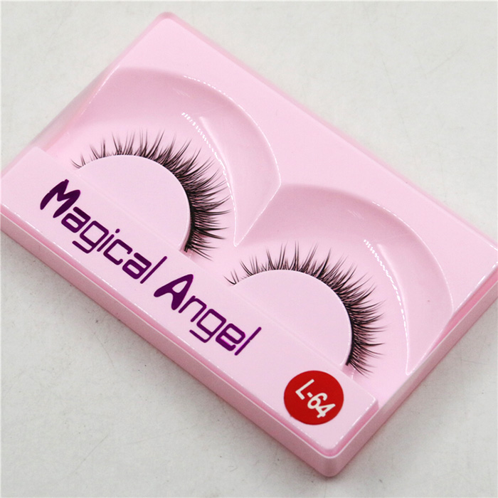 Magic Angel Sharp Tip Lông mi giả Trang điểm khỏa thân tự nhiên Chiều dài chéo Dày và Hộp thủ công thực tế gồm 10 cặp L64 - Lông mi giả mi giả hàn quốc