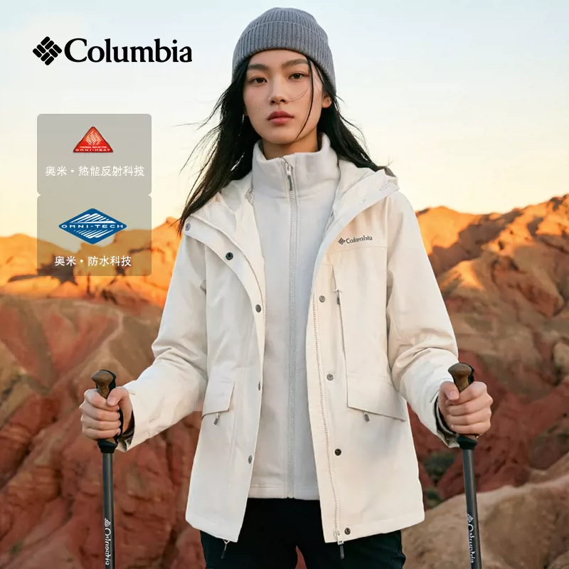 26 New Autumn and Winter Columbia Outdoor Women's Fleece-Lined Three-In-One Jacket Xr4388