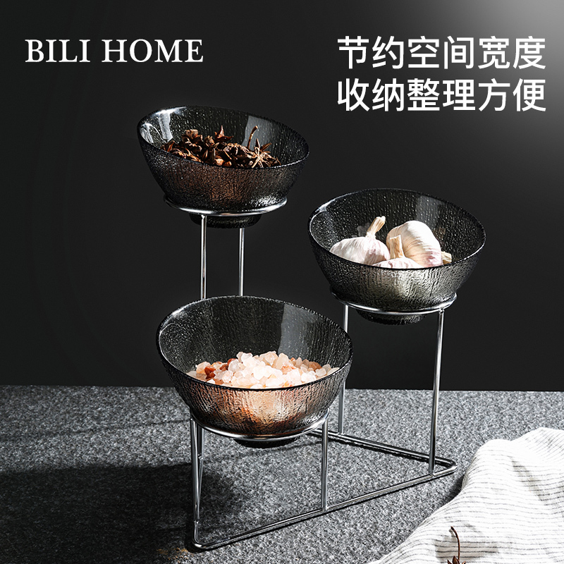 Hotel Buffet Breakfast Utensils Modern Style Glass Vegetable Salad Utensils Buffet Table Food Display Cold Dish Rack