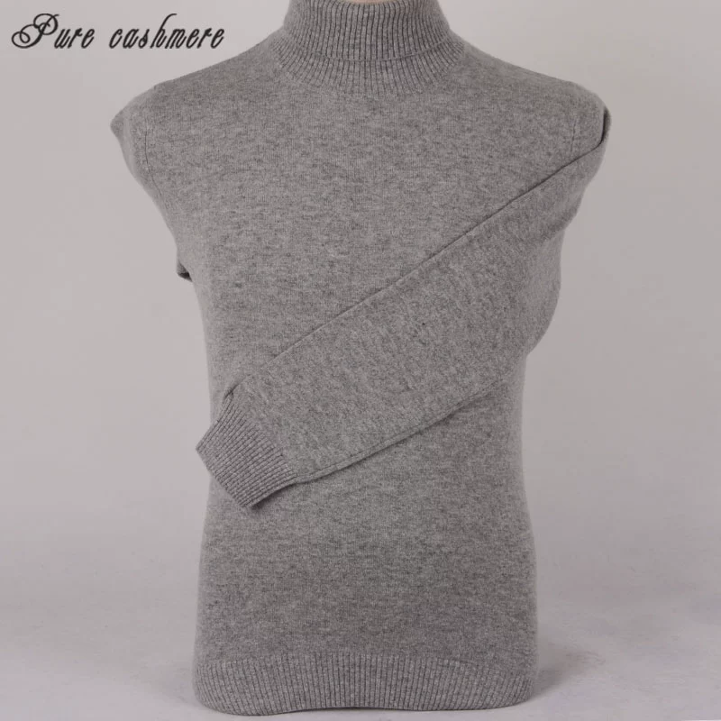 Được sản xuất tại Nội Mông áo len cashmere nguyên chất mùa đông dày lên ấm áp nam thanh niên trưởng thành áo len cashmere giản dị J93 - Áo len Cashmere