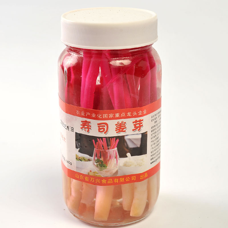 Red and white ginger sprouts 340g sushi ginger bud red ginger slices red ginger silk ginger tooth Japanese cuisine entity New stock Five bottles