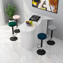 Iron lift rotating bar stool high stool simple bar stool round stool glasses jewelry mobile phone shop counter chair