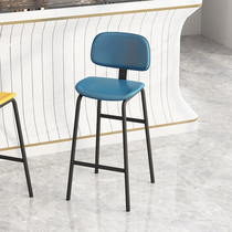 Nordic modern light luxury bar chair simple backrest high stool bar front desk chair home wrought iron high chair