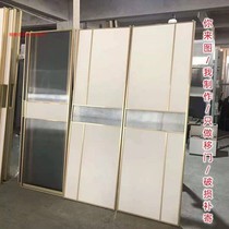 Customized sliding door for home tempered glass solid wood golden aluminum frame partition wall wardrobe door customized sliding door