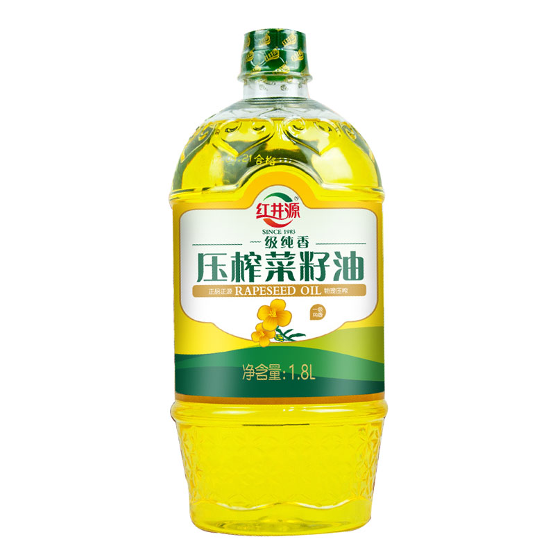 内蒙古 红井源 压榨菜籽油1.8L 食用油 炒菜凉拌月子餐用油 Изображение 1