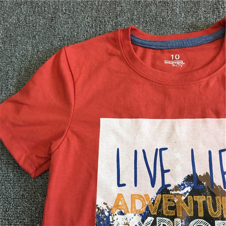 Cậu bé ngắn tay t-shirt 2018 trẻ em mùa hè mới của áo sơ mi lỏng lẻo trong cậu bé lớn mùa hè từ bi cotton ngắn tay áo sơ mi đồ bé trai