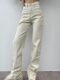 Wearing supermodel legs, American retro high-waisted slimming jeans with leg slits and floor-length jeans, versatile straight-leg trousers for spring and summer.