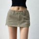 2025 new American retro simple casual low-waist zippered denim short skirt on both sides anti-exposure skirt for women