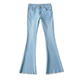90s retro sexy low-waist bell-bottom hot girl raw edge slim stretch tight bootcut jeans pants floor mopping pants