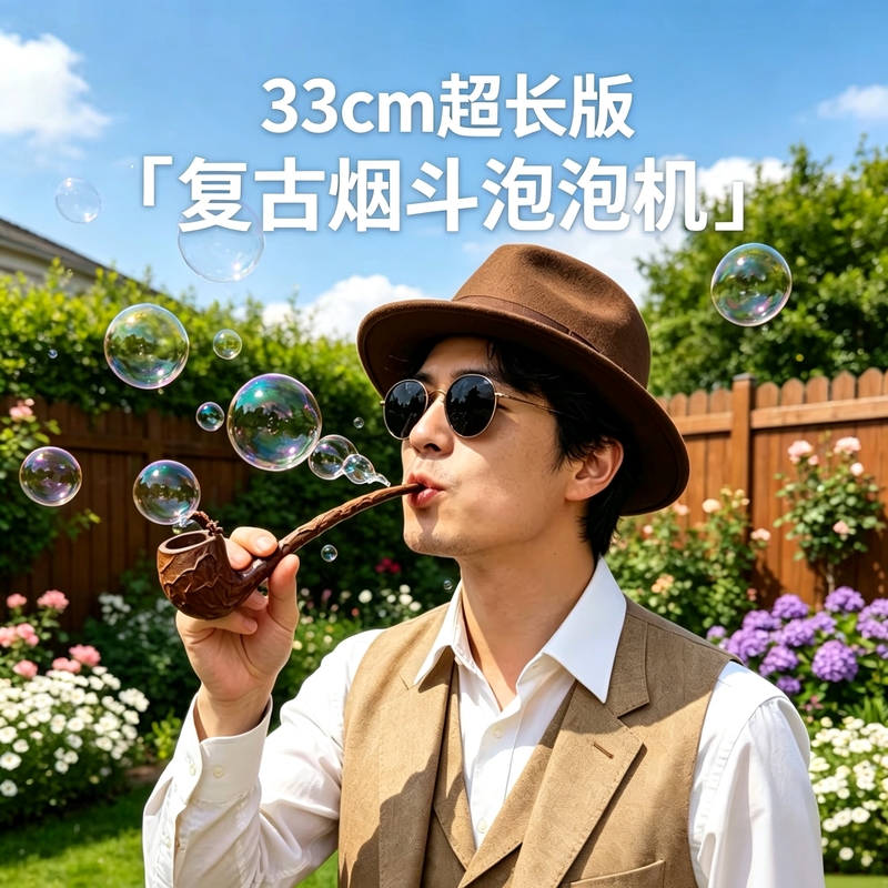 Retro Pipe Bubble Maker Creative Personality Bubble Blowing Toy Bubble Pipe Prank Trendy Creative Stress Relief Toy