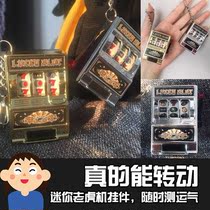  Creative mini tiger fruit machine pendant Destiny decision keychain decompression toy can be rotated