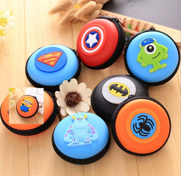 South Korea's new containing bag Silicone Zero Wallet Cartoon Cute Headphone Bag Gift U Pan Charger containing box