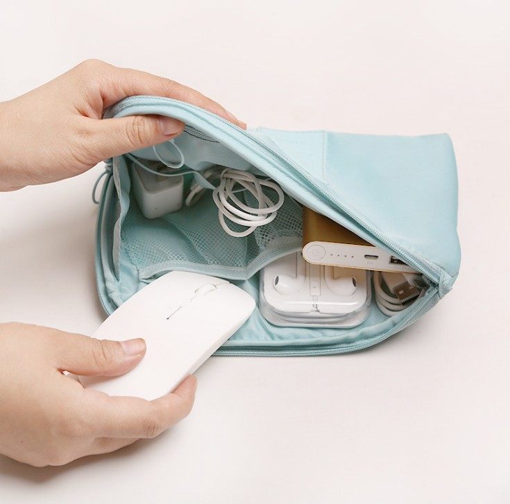 New Large Capacity Travel Business Digital Storage Bag Portable Multifunction Power Data Wire Charger Makeup Bag