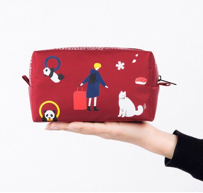 Kiitos Tokyo Impression Series Cosmetic Bag Simple Small Fresh Portable Large Capacity Multifunctional Storage Cosmetic Bag