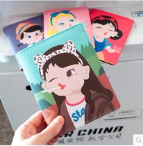 Multifunctional passport holder cute funny leather Badge clip funny animal candy color leather passport holder cover