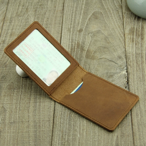 Сумка для водительских прав из воловьей кожи ручной работы, сумка для водительских прав первого слоя из кожи Crazy Horse, слот для карт, держатель водительских прав, кожаный чехол для автомобиля, мужской винтаж