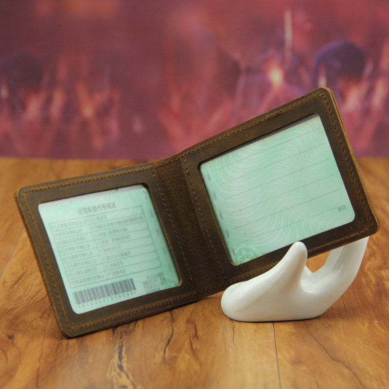 Crazy horse leather driver's license bag male head layer cowhide Driving License Manual card bag Motor Vehicle Holster new products