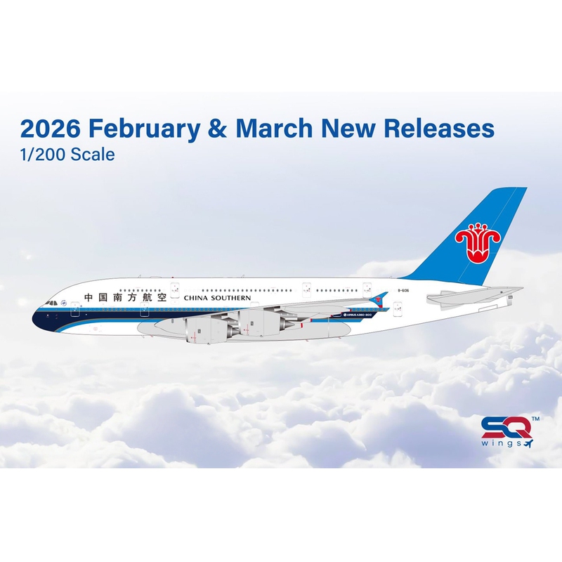 Sq Wings 1:200 Alloy Aircraft Model China Southern Airlines A380 B-6136 B-6137