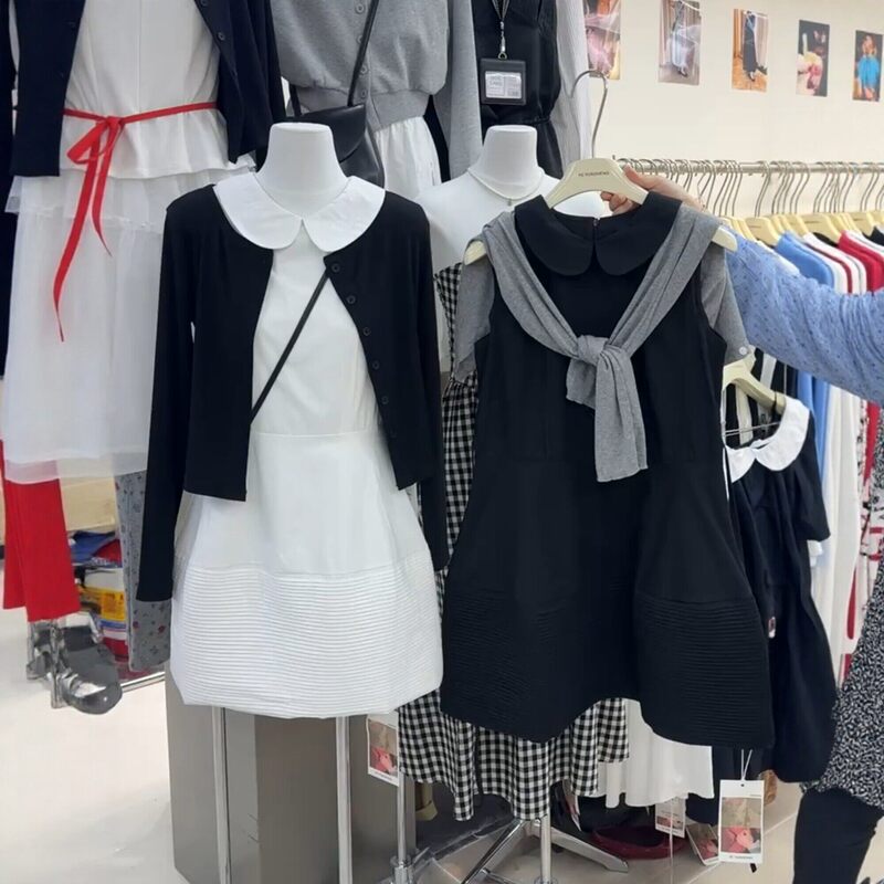 Korean-Style Preppy Doll Collar Sleeveless Vest Dress for Women, New Spring/Summer Waist-Cinching Slimming A-Line Dress, Very Pretty