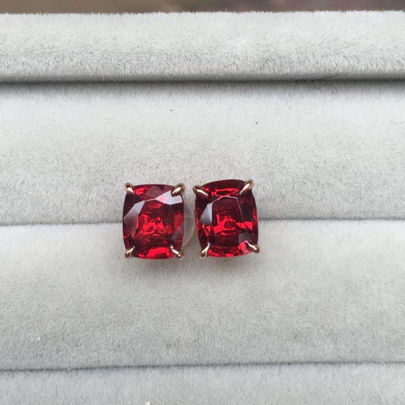 Liyou Jewelry Spinel Red Sapphire Starlight Gemstone Custom Earrings Collection Mogok Live Customization