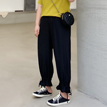 ALIN Customized Large Size Women's Pants Spring and Autumn 2020 New Fat mm Joker Loose High Waist Corset Casual Pants Bloomers